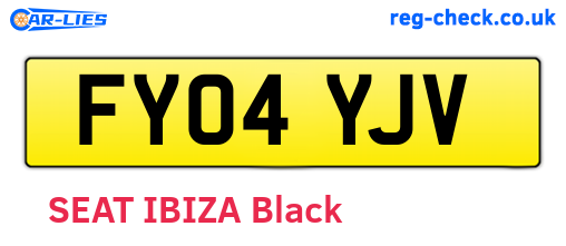 FY04YJV are the vehicle registration plates.