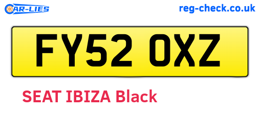 FY52OXZ are the vehicle registration plates.