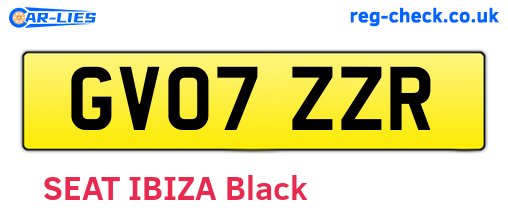 GV07ZZR are the vehicle registration plates.