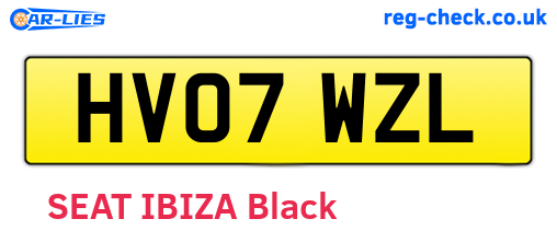 HV07WZL are the vehicle registration plates.