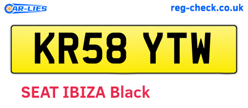 KR58YTW are the vehicle registration plates.
