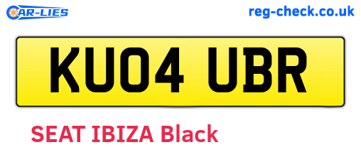 KU04UBR are the vehicle registration plates.