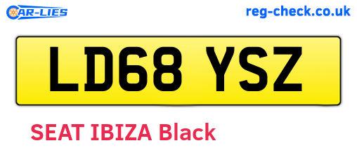 LD68YSZ are the vehicle registration plates.