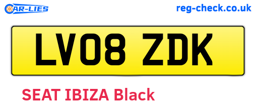 LV08ZDK are the vehicle registration plates.