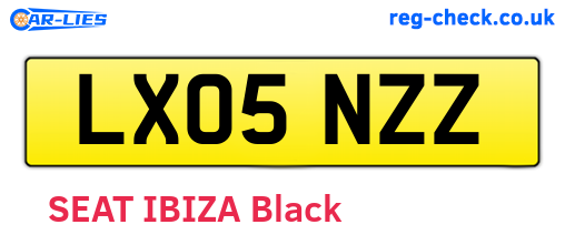 LX05NZZ are the vehicle registration plates.