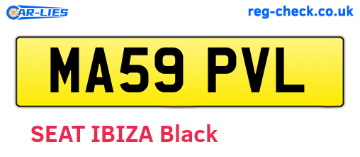 MA59PVL are the vehicle registration plates.
