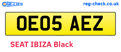 OE05AEZ are the vehicle registration plates.