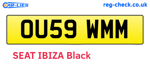 OU59WMM are the vehicle registration plates.