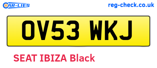 OV53WKJ are the vehicle registration plates.
