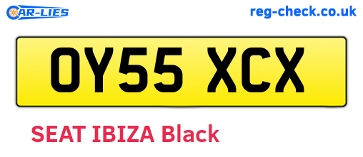 OY55XCX are the vehicle registration plates.