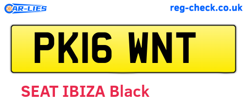 PK16WNT are the vehicle registration plates.