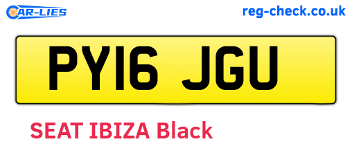 PY16JGU are the vehicle registration plates.