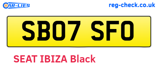 SB07SFO are the vehicle registration plates.