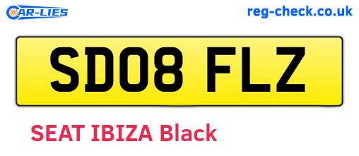 SD08FLZ are the vehicle registration plates.