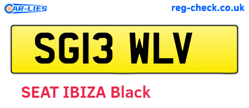 SG13WLV are the vehicle registration plates.