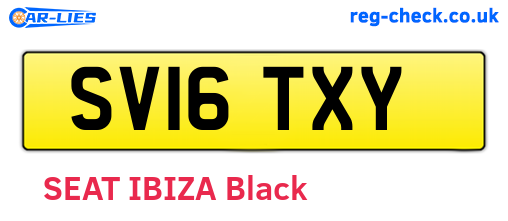SV16TXY are the vehicle registration plates.