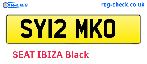 SY12MKO are the vehicle registration plates.