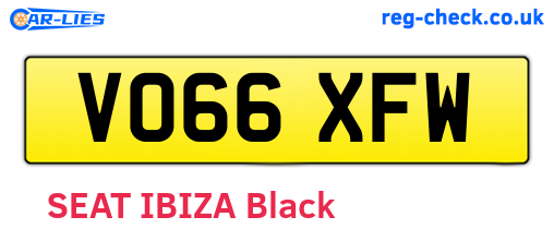 VO66XFW are the vehicle registration plates.