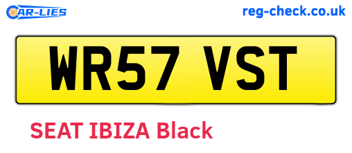 WR57VST are the vehicle registration plates.