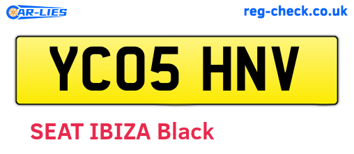 YC05HNV are the vehicle registration plates.