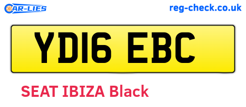 YD16EBC are the vehicle registration plates.