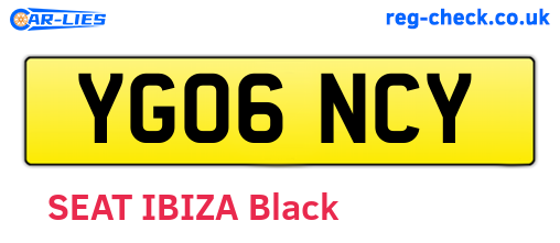 YG06NCY are the vehicle registration plates.