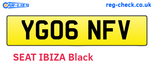 YG06NFV are the vehicle registration plates.