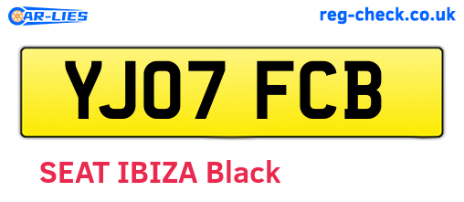 YJ07FCB are the vehicle registration plates.