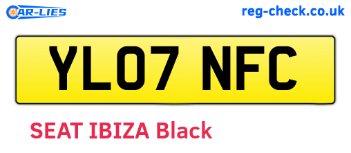 YL07NFC are the vehicle registration plates.