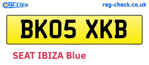 BK05XKB are the vehicle registration plates.