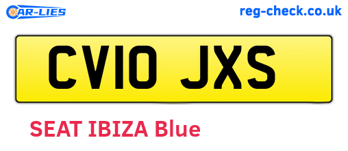 CV10JXS are the vehicle registration plates.