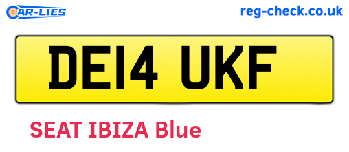 DE14UKF are the vehicle registration plates.