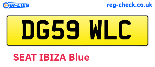 DG59WLC are the vehicle registration plates.