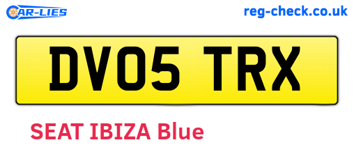 DV05TRX are the vehicle registration plates.