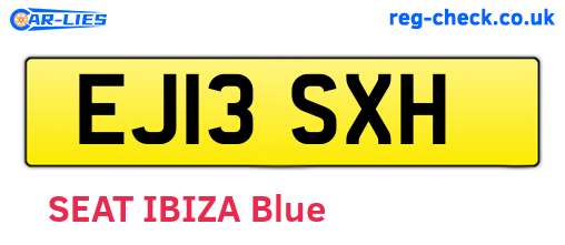 EJ13SXH are the vehicle registration plates.
