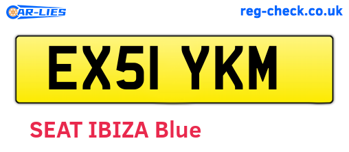 EX51YKM are the vehicle registration plates.