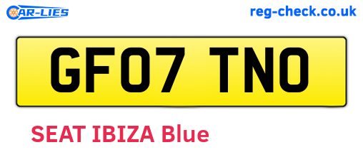 GF07TNO are the vehicle registration plates.