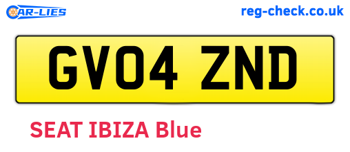 GV04ZND are the vehicle registration plates.