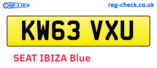 KW63VXU are the vehicle registration plates.