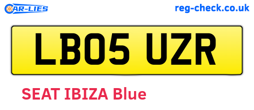 LB05UZR are the vehicle registration plates.