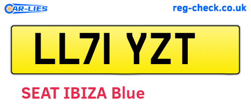 LL71YZT are the vehicle registration plates.