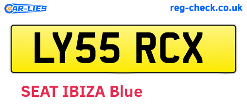 LY55RCX are the vehicle registration plates.