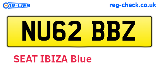 NU62BBZ are the vehicle registration plates.