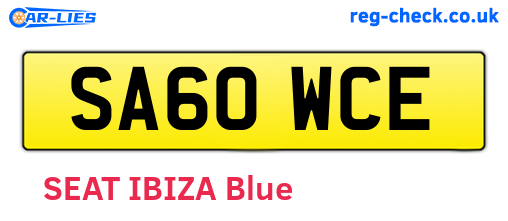 SA60WCE are the vehicle registration plates.