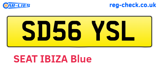 SD56YSL are the vehicle registration plates.
