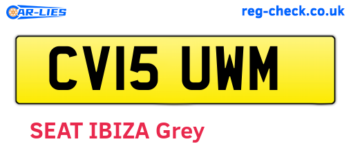 CV15UWM are the vehicle registration plates.