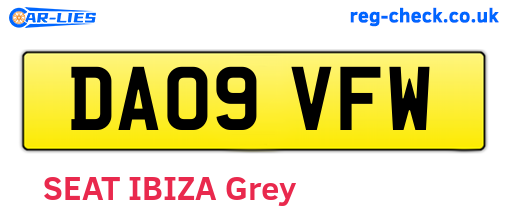 DA09VFW are the vehicle registration plates.