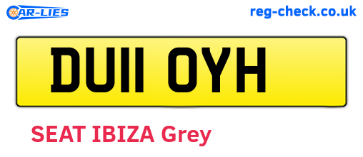 DU11OYH are the vehicle registration plates.