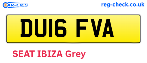DU16FVA are the vehicle registration plates.