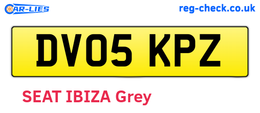 DV05KPZ are the vehicle registration plates.